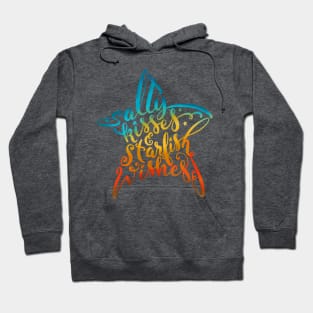 Salty Kisses & Starfish Wishes Hand Lettered Beach Design Hoodie